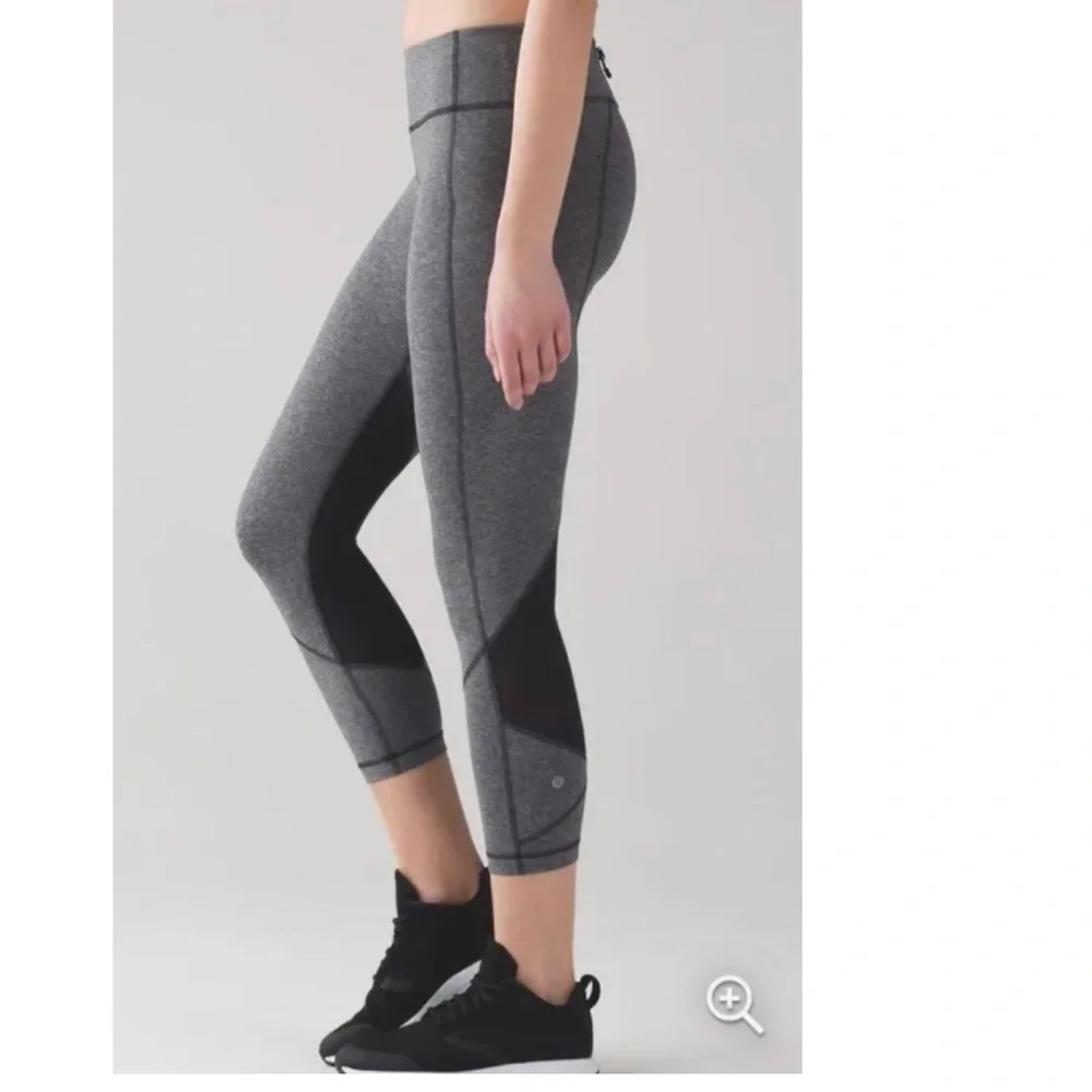 Grey and black Lululemon Capris